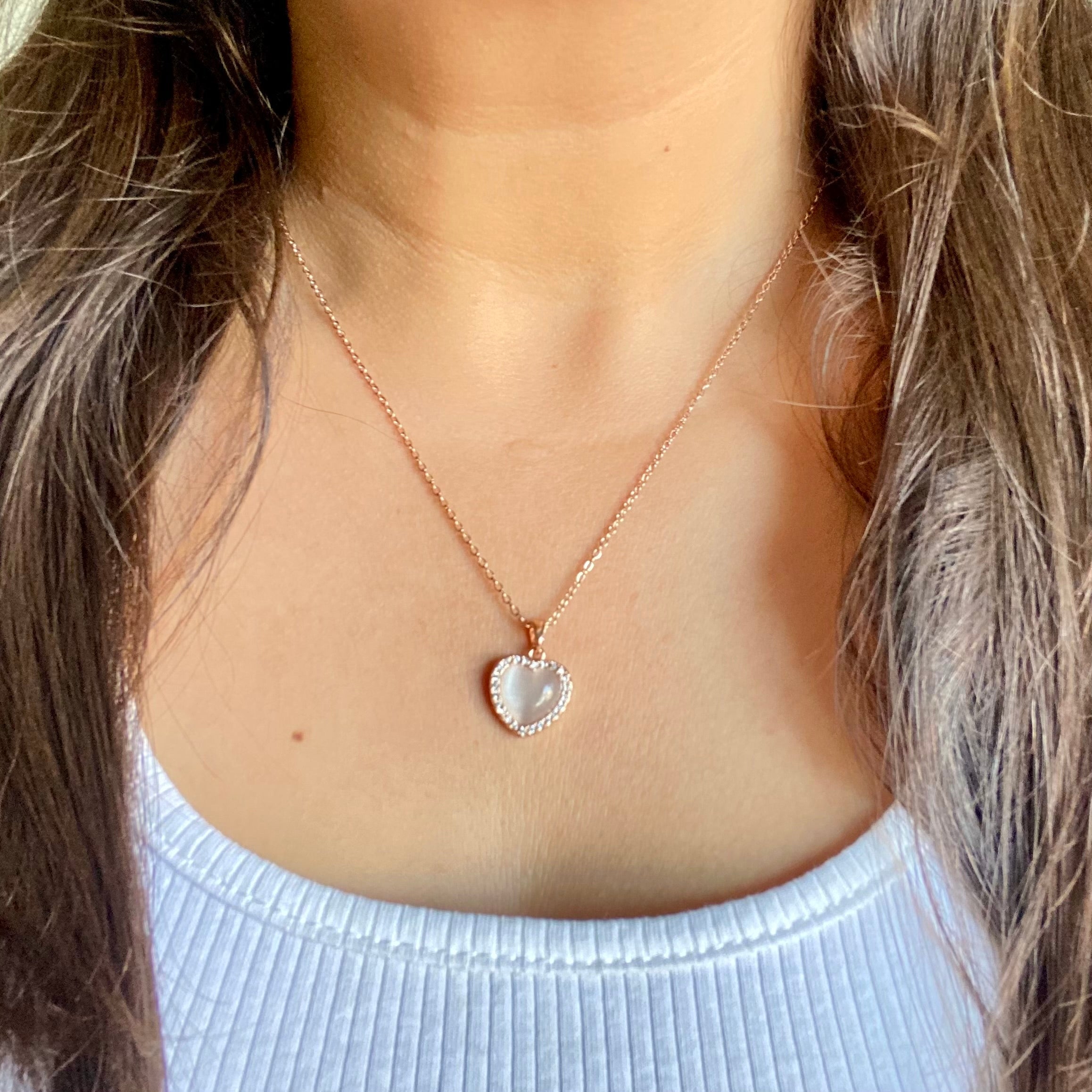 Crystal Heart Necklace - For Women