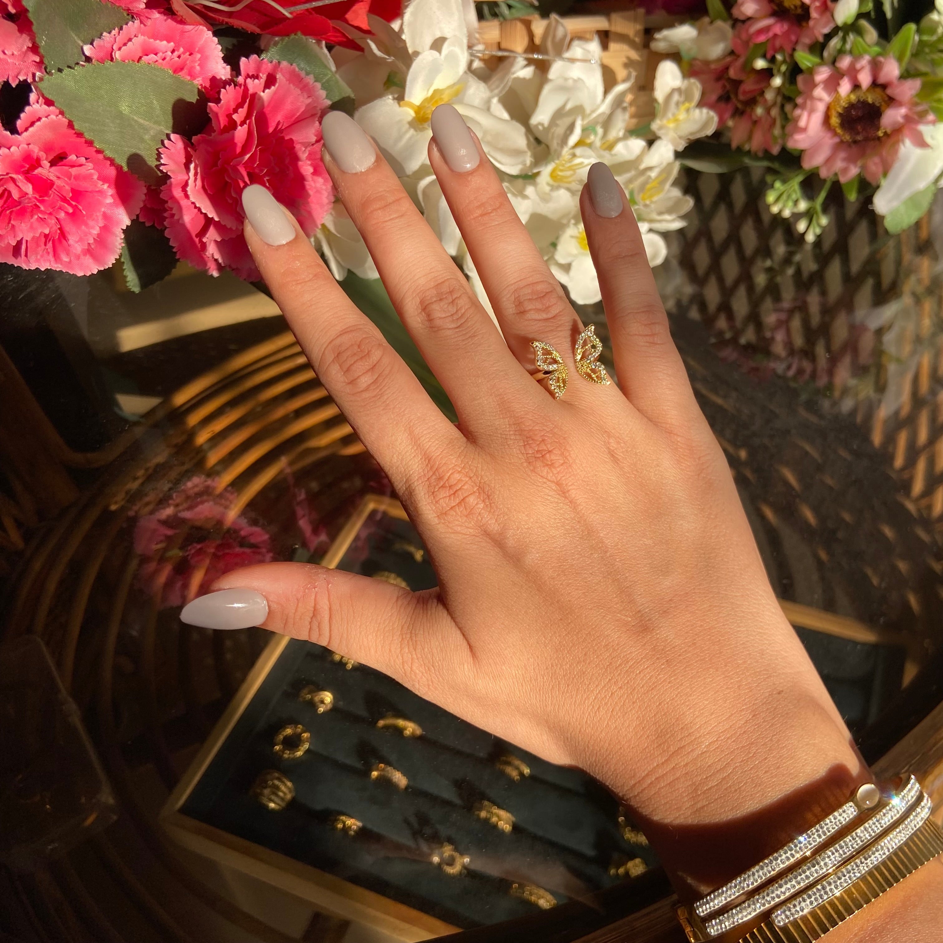 Butterfly Studded Ring - For Women