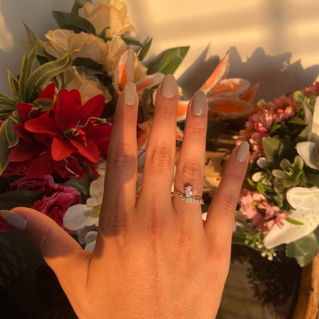 Pear Solitaire Ring - For Women