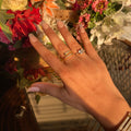 Lily Solitaire Studded Rings [Pack of 2] - For Women