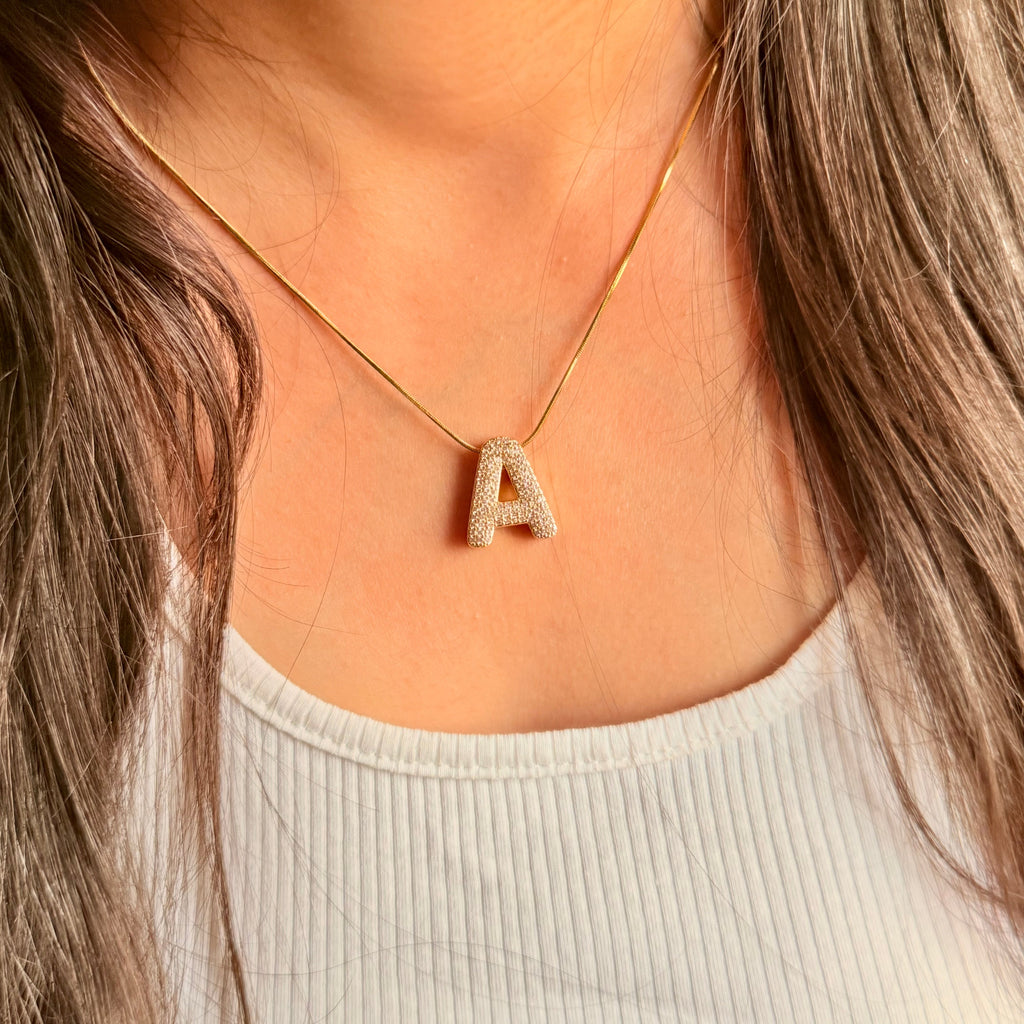 Chunky Initial Statement Necklace - For Women