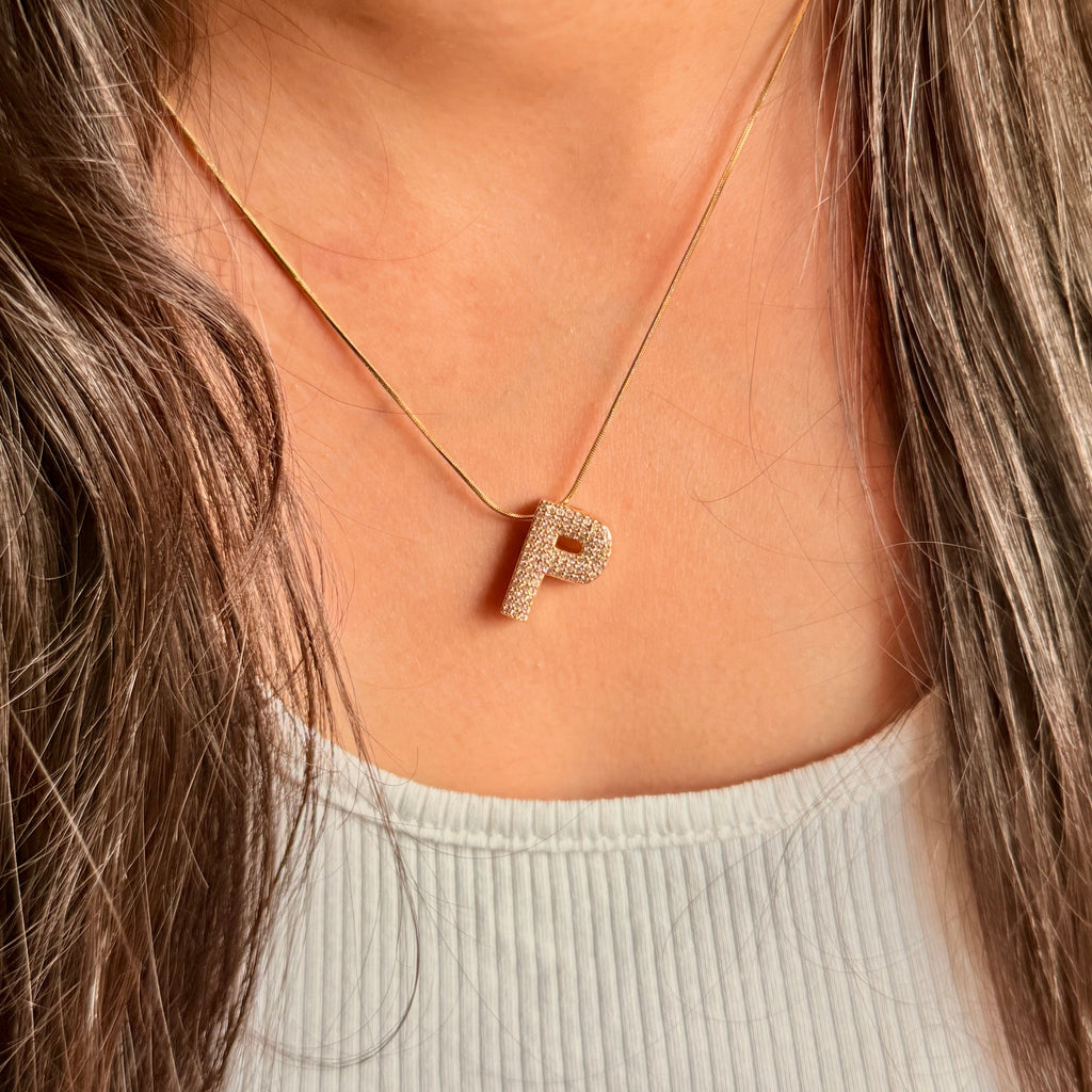 Chunky Initial Statement Necklace - For Women