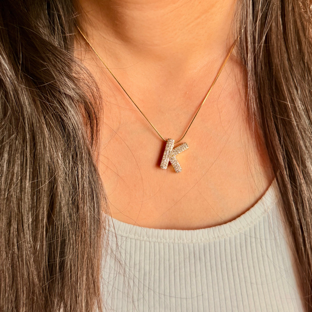 Chunky Initial Statement Necklace - For Women
