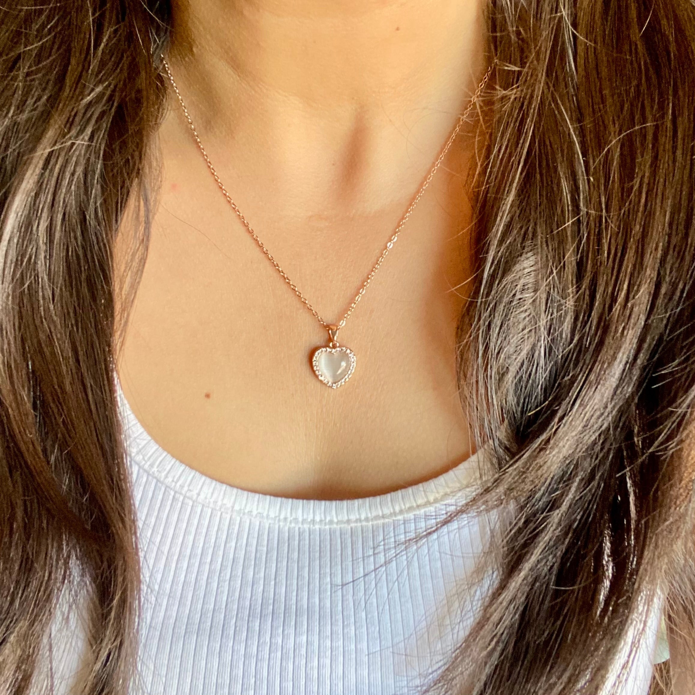 Crystal Heart Necklace - For Women