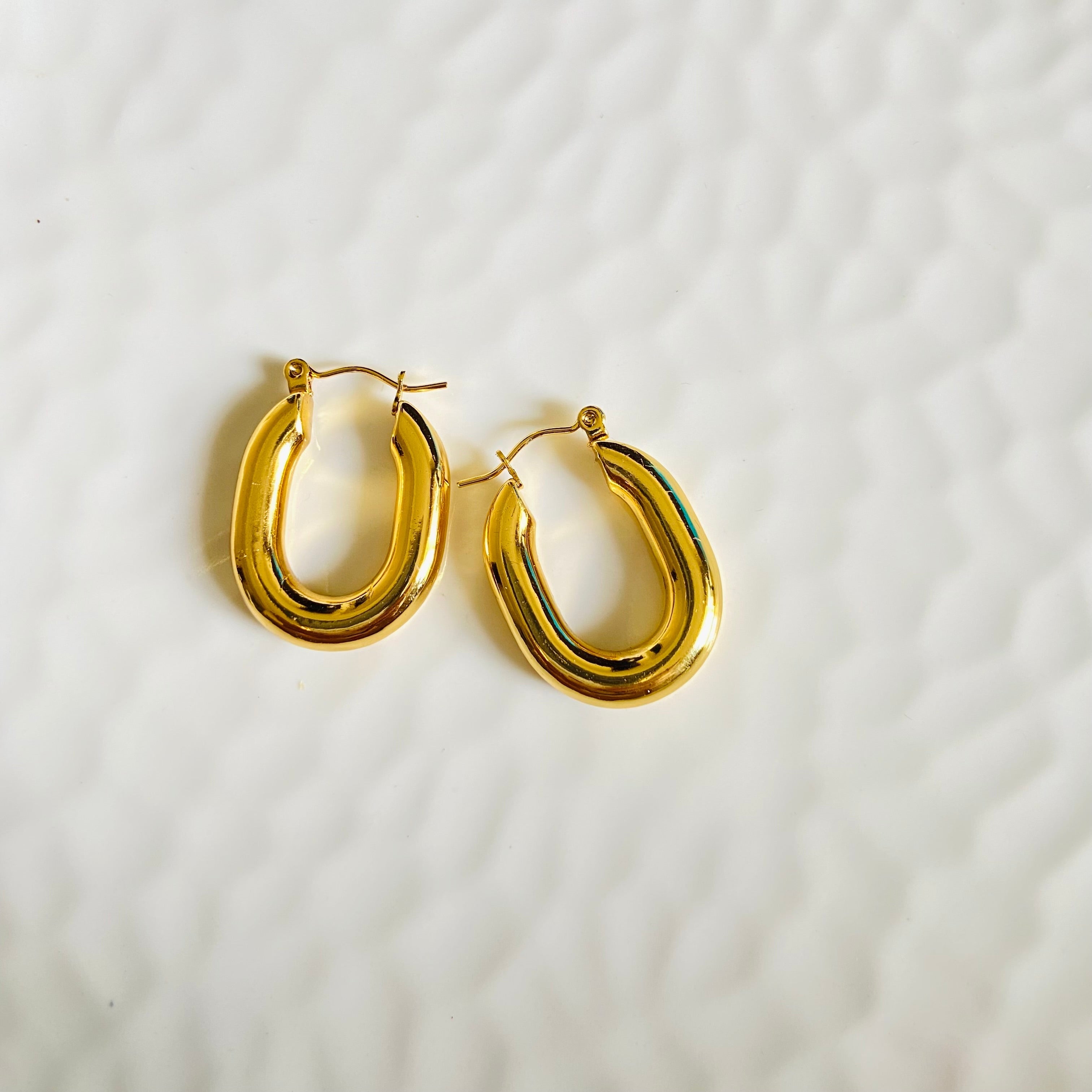 Opal Hoops (Stainless Steel)