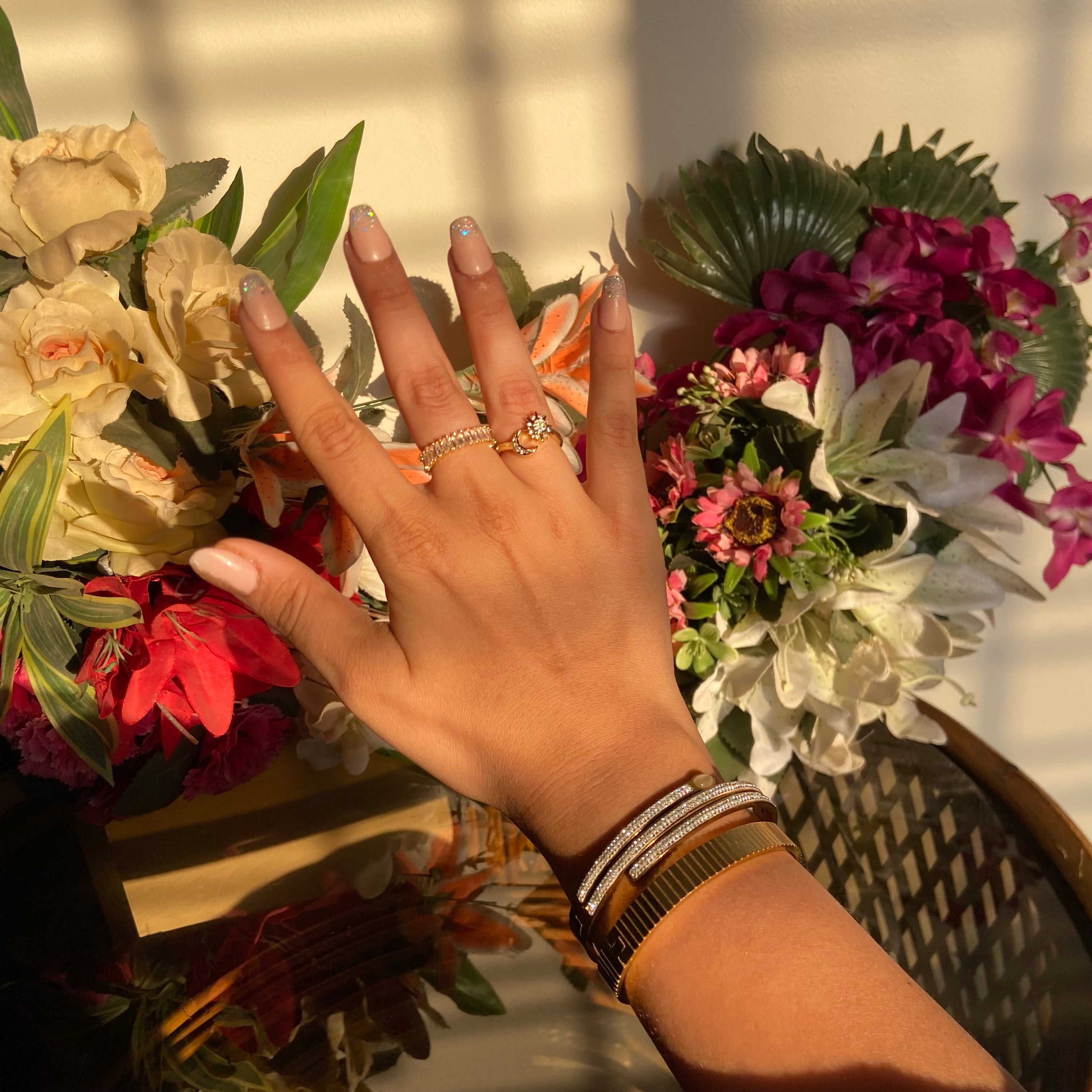 Eliza Studded Rings [Pack of 2] - For Women