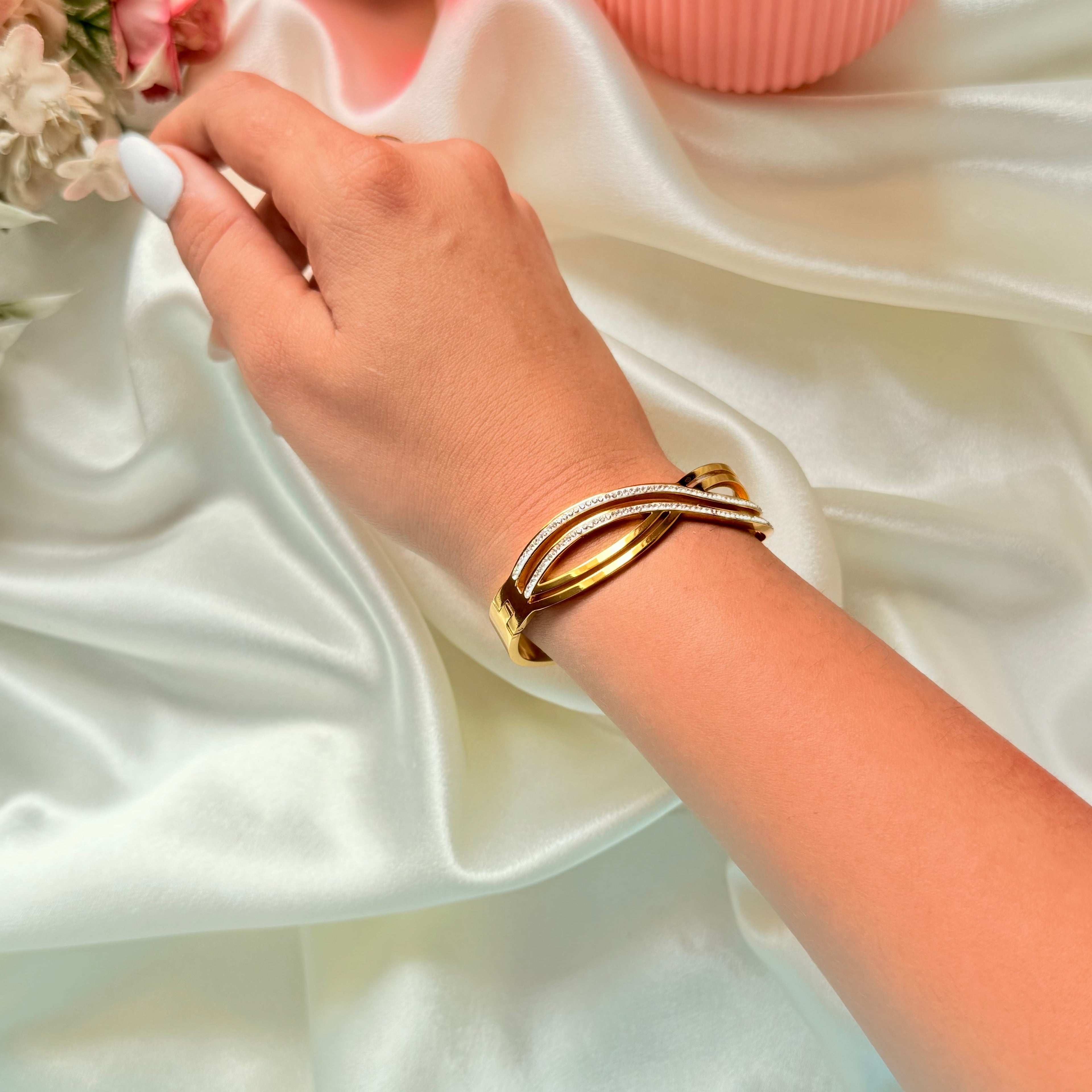 Twisty Studded Bracelet - For Women