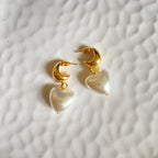 Pearl Heart Earrings (Stainless Steel)