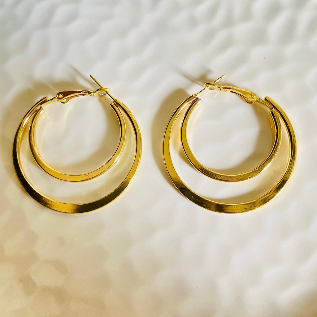 Minimal Double Hoops (Stainless Steel)