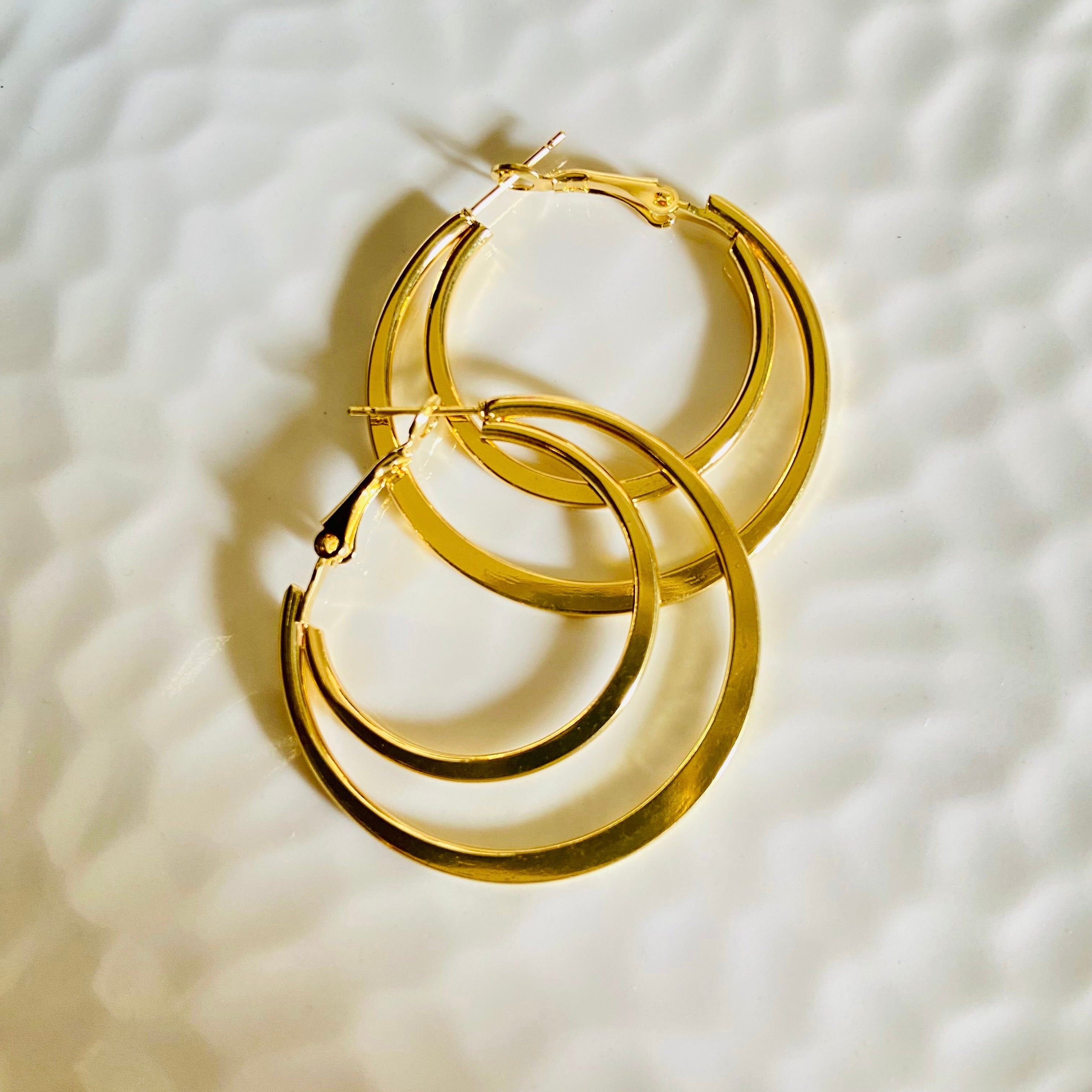 Minimal Double Hoops (Stainless Steel)